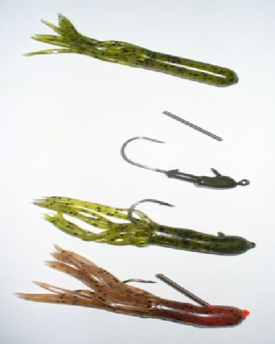 ▷ 5 Pack 3/8Oz Weedless Bass Fishing Tube Jig Hook With 3/0