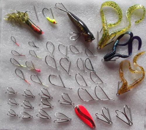 A bunch of different types of fishing hooks
