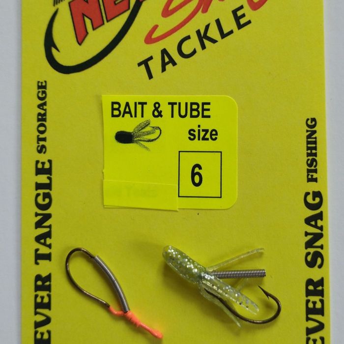 A package of fishing hooks and baits